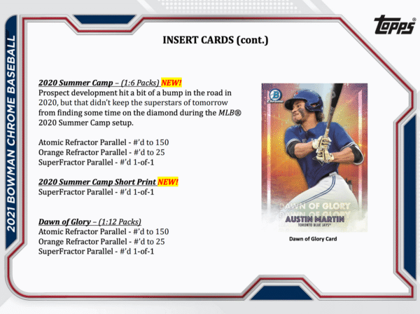 2021 Bowman Chrome Baseball Hobby Box