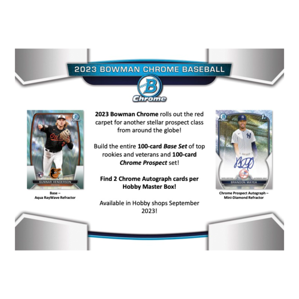 2023BowmanChromeBaseballHobbyBox_1_01c54a67-6d5f-4cce-b382-515cb8537611-1 2023 Bowman Chrome Baseball Hobby 12 Box Case