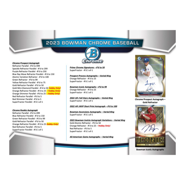 2023BowmanChromeBaseballHobbyBox_4 2023 Bowman Chrome Baseball Hobby Box