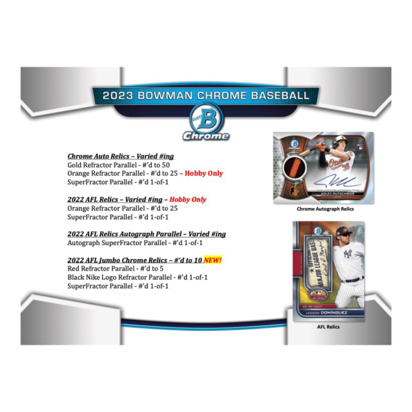 2023BowmanChromeBaseballHobbyBox_5 2023 Bowman Chrome Baseball Hobby Box