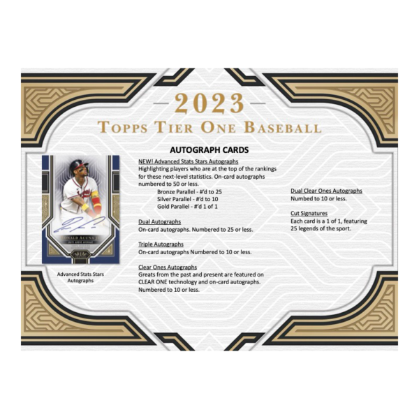 2023TOPPSTIERONEBASEBALLHOBBYBOX_3 2023 Topps Tier One Baseball Hobby Box