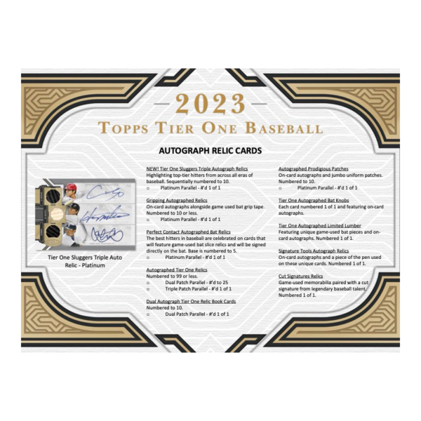 2023TOPPSTIERONEBASEBALLHOBBYBOX_4 2023 Topps Tier One Baseball Hobby Box
