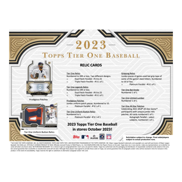 2023TOPPSTIERONEBASEBALLHOBBYBOX_5 2023 Topps Tier One Baseball Hobby Box