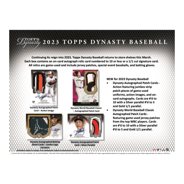 2023ToppsDynastyBaseballHobbyBox 2023 Topps Dynasty Baseball Hobby Box