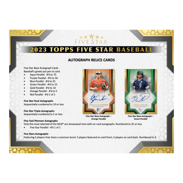 2023ToppsFiveStarBaseballHobbyBox_3 2023 Topps Five Star Baseball Hobby Box