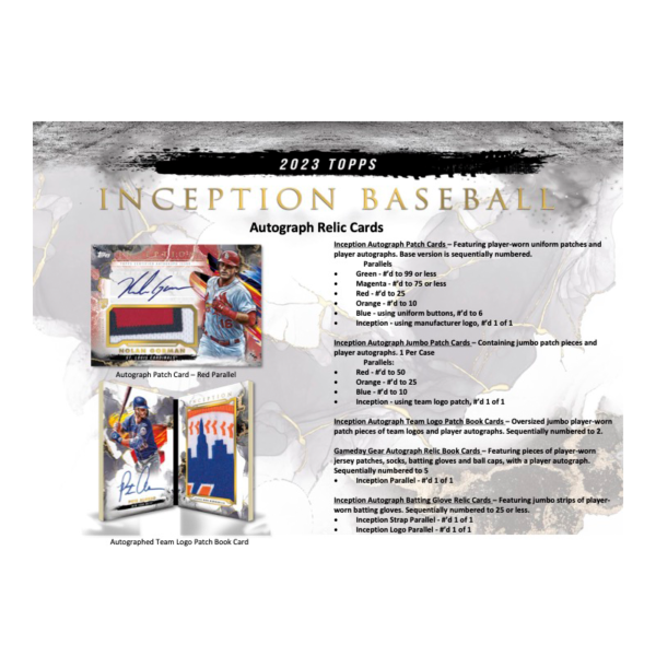 2023ToppsInceptionBaseballHobbyBox_4 2023 Topps Inception Baseball Hobby Box