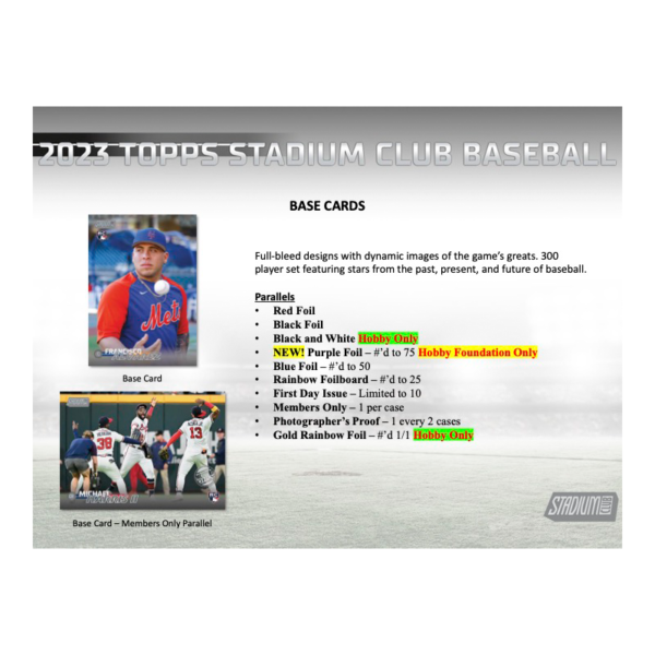 2023ToppsStadiumClubBaseballHobbyBox_2 2023 Topps Stadium Club Baseball Hobby Box