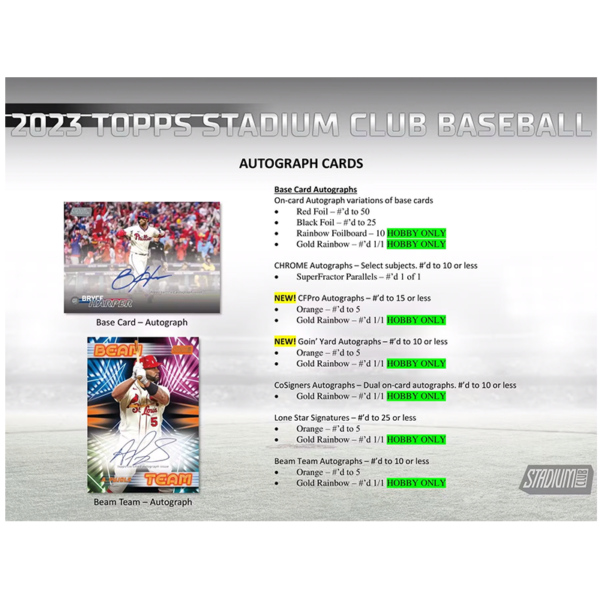 2023 Topps Stadium Club Baseball Hobby Compact Box