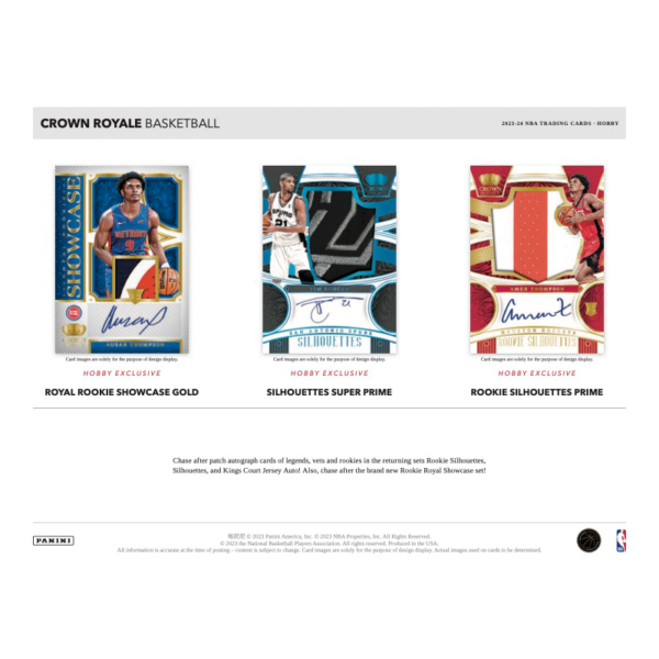 2023_24PaniniCrownRoyaleBasketballHobbyBox_2 2023/24 Panini Crown Royale Basketball Hobby Box