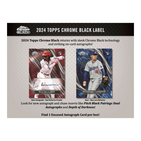 2024ToppsChromeBlackBaseballHobbyBox_1_52202405-f40a-4532-b190-aa41cf4b40ac 2024 Topps Chrome Black Baseball Hobby 12 Box Case