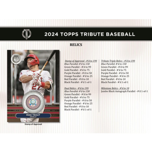 2024ToppsTributeBaseballHobbyBox_5 2024 Topps Tribute Baseball Hobby Box