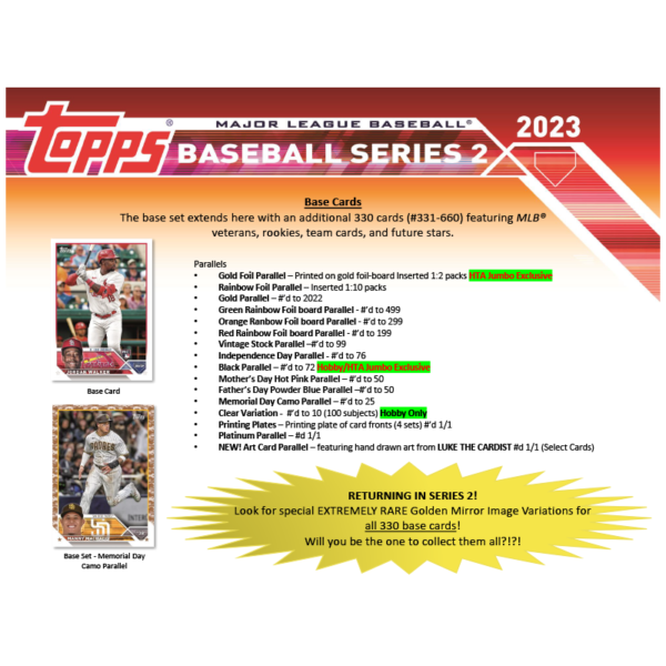 23toppsseriesbaseball3 2023 Topps Series 2 Baseball Hobby Box