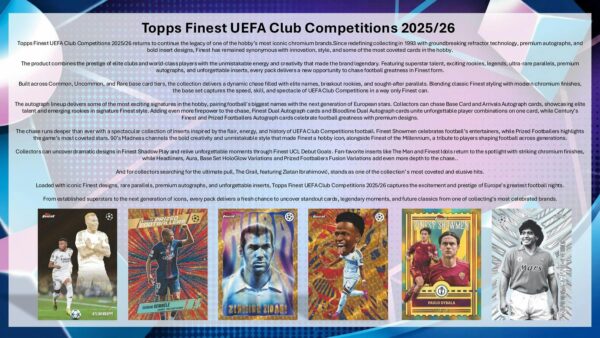 2025/26 Topps UEFA Club Competitions Finest Soccer Hobby 8-Box Case