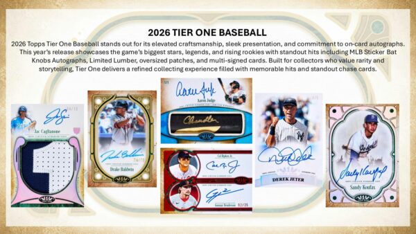 26-tierone-bb-ss-2 2026 Topps Tier One Baseball Hobby 12-Box Case