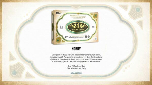 26-tierone-bb-ss-3 2026 Topps Tier One Baseball Hobby 12-Box Case