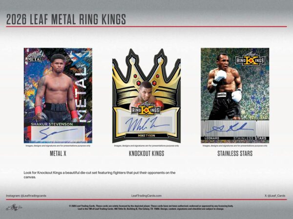 26l_metal_ring_kings_ss-4 2026 Leaf Metal Ring Kings Boxing Hobby 10-Box Case