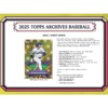 2025 Topps Archives Baseball Hobby Box
