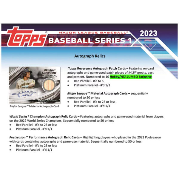 t9 2023 Topps Series 1 Baseball Hobby Box